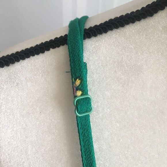 miami Ruffle Floral Romper Sleeveless Green Medium Spaghetti Straps Francesca's - Picture 3 of 10